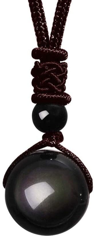 Tiger Eye Stone Lucky Rope Chain Fashion Necklace and BraceletJewelry Set12mm-black