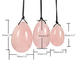 Drilled Rose Quartz Yoni Egg Wand SetYoni Eggs