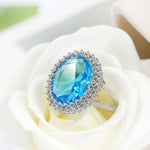 Trendy Oval Gemstones Ring - 925 Sterling SilverRing
