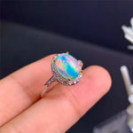 Natural Fire Opal Ring - 925 Sterling SilverRing