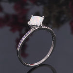 White Fire Opal Amethyst Lovely Ringring7