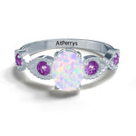 White Fire Opal Amethyst RingRing9