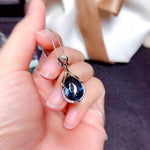 Teardrop Sapphire Crystal Pendant NecklaceNecklace