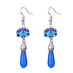 Blue Jade Lotus Drop EarringsEarrings