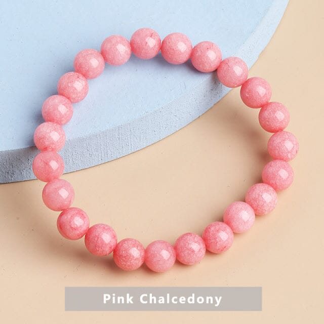 Natural Stone BraceletBraceletPink Chalcedony