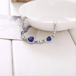 Sapphire Crystal Heart Charm BraceletBracelet