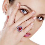 Austrian Vintage Ruby Silver RingRing