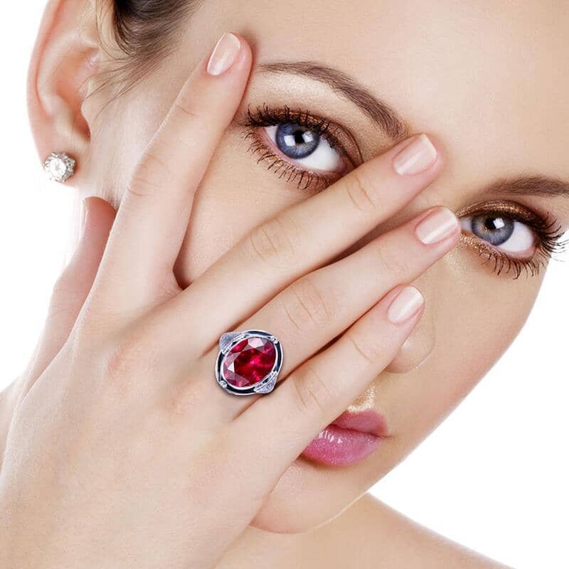 Austrian Vintage Ruby Silver RingRing