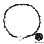 Boho Fashion Aventurine and other Stone Chips ChokerNecklace29 Obsidian