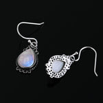 Natural Moonstone Water Drop Dangle Earrings - 925 Sterling SilverEarrings