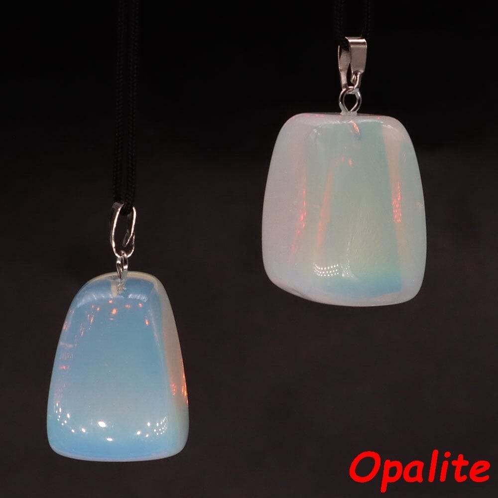 Aventurine and Other Stones Natural Crystal Irregular Tumbled Stone Reiki Rope NecklaceNecklaceOpalite