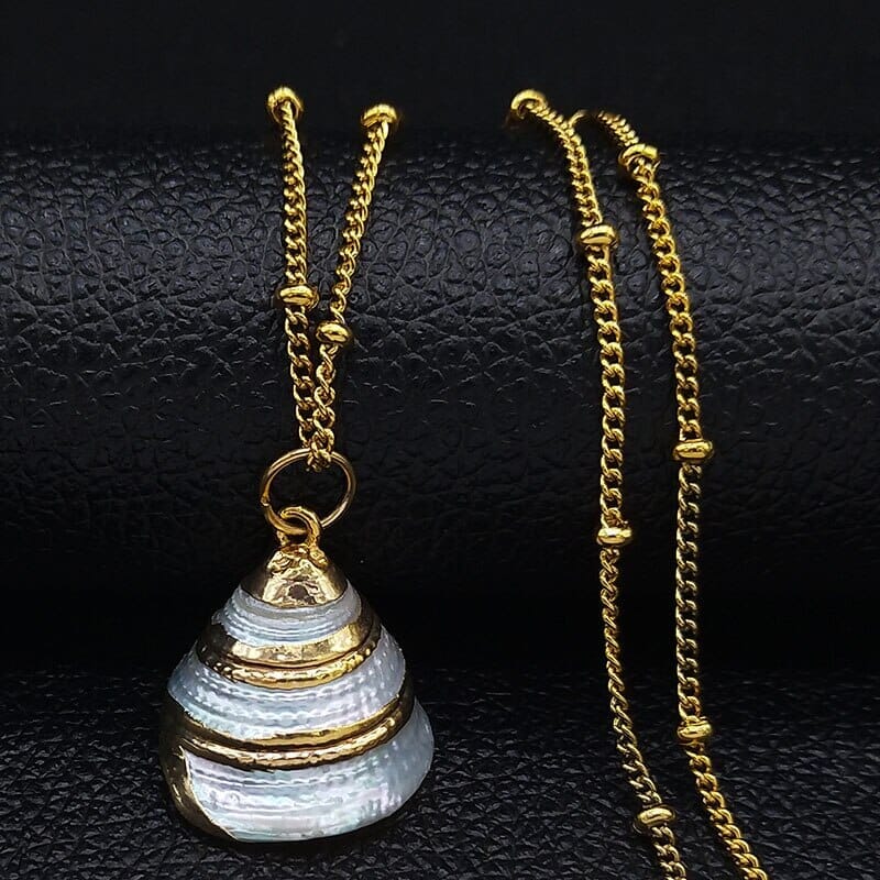 2022 Fashion Stainless Steel Shell Necklaces for Women Gold Color Necklaces & Pendants Jewelry colier femme N19079Bracelet