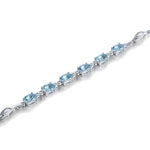 Geometric Aquamarine Charm Bracelet - 925 Sterling SilverBracelet