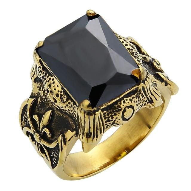 Gold Vintage Men RingRing7Black