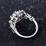 Lovely Rainbow Mystic Topaz Amethyst Ring - 925 Sterling SilverRing