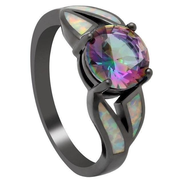Opal Ring Mystic Topaz Blue Fire AtPerrys Healing Crystals