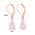 Boho Pink & White Fire Opal Dangle EarringsEarrings