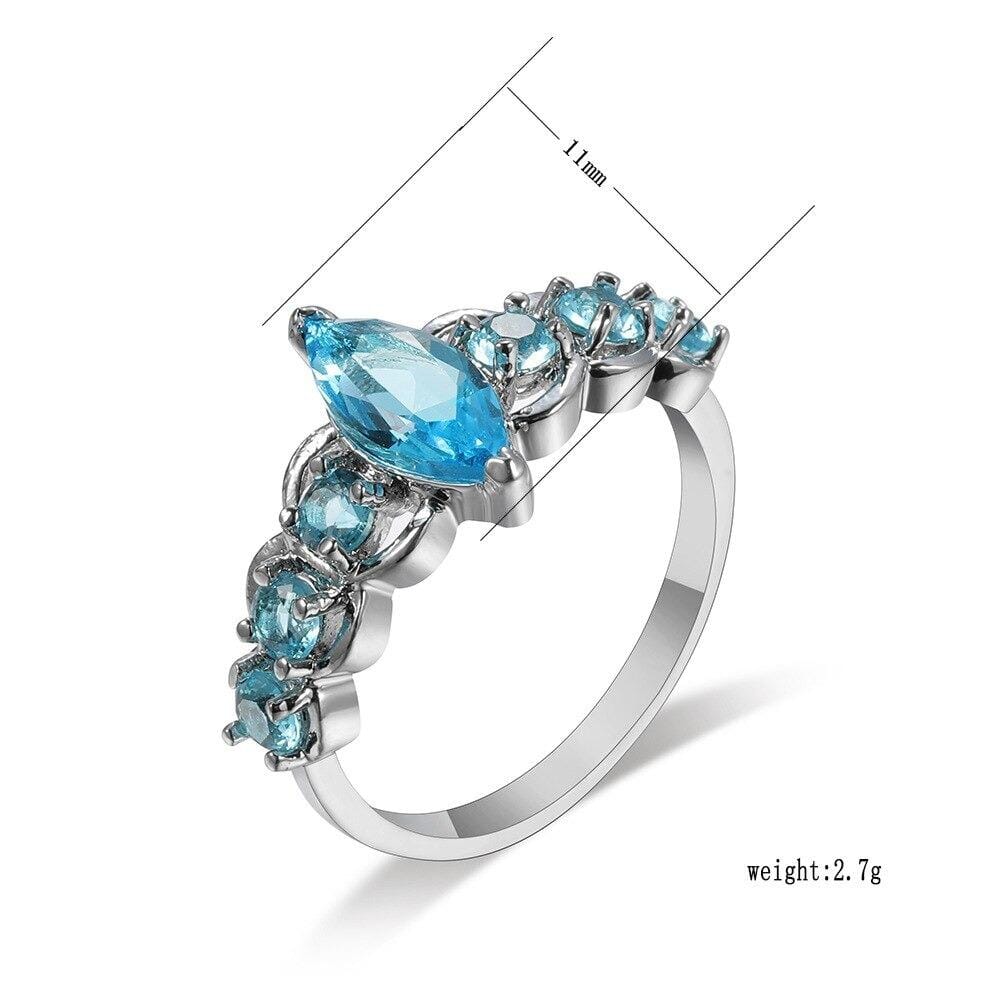 Aquamarine Stone White Gold RingRing