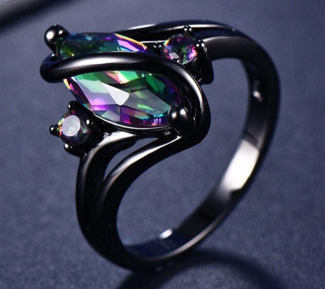 Purple Sapphire Black Gold RingRing
