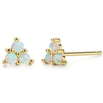Trilateral White Fire Opal EarringsEarringsGold