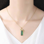 Metallic Emerald Leopard Crystal PendantPendant