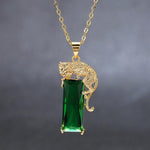 Metallic Emerald Leopard Crystal PendantPendant