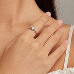 Leaf Style White Fire Opal Ring - 925 Sterling SilverRing