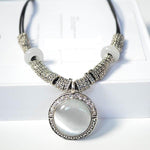 Elegant Round Opal NecklaceNecklace