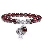 Natural Tiger Eye Stone Tree of Life BraceletsBraceletgarnet17cm