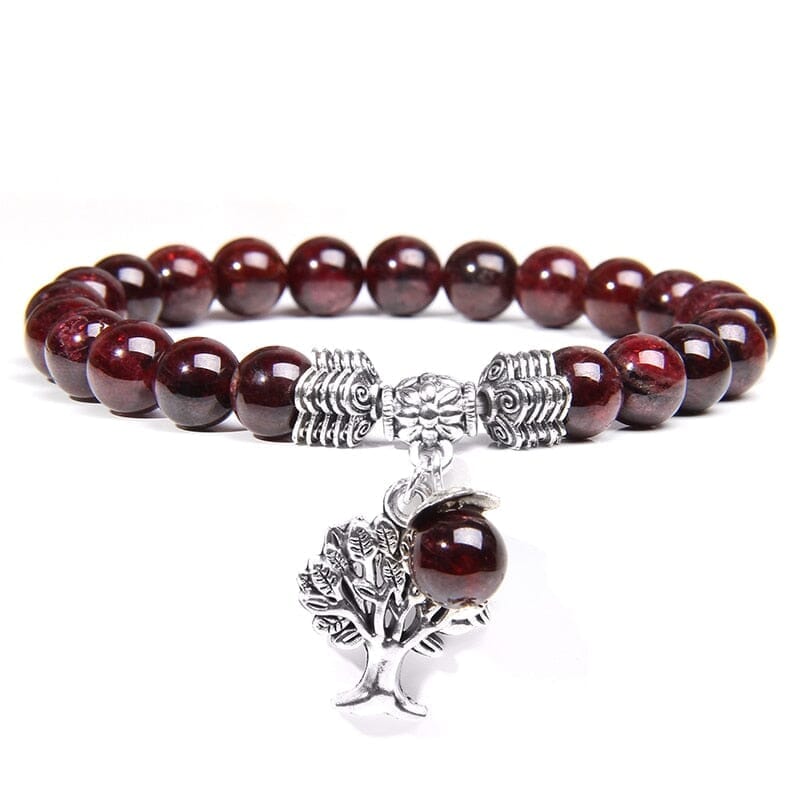 Natural Tiger Eye Stone Tree of Life BraceletsBraceletgarnet17cm
