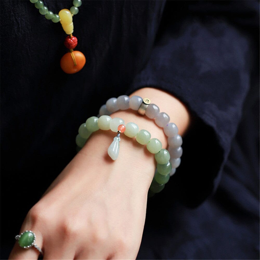 Natural Multi-treasure Gradient Hetian Jade Bead BraceletBracelet