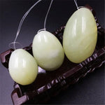 Drilled Natural Green Jade Yoni Eggs for Kegel Exercise (3 eggs)Yoni Eggs