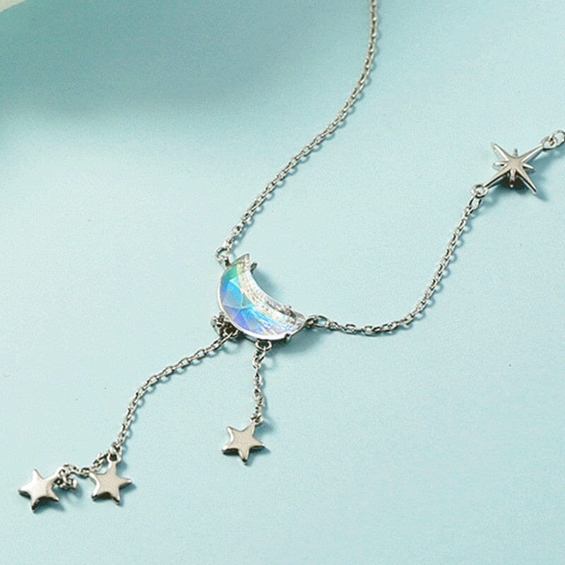 Lovely Feather Moonstone NecklaceNecklace