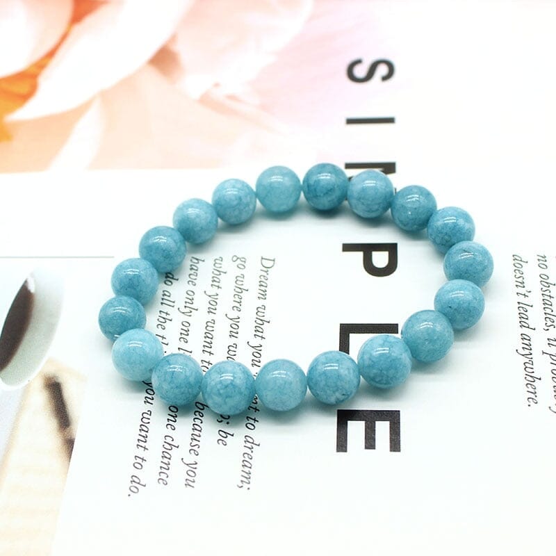Natural Aquamarine Stone Beaded BraceletBracelet