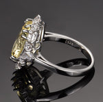 Sparkling Citrine Zircon Ring - 925 Sterling SilverRing