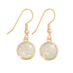 White & Green Fire Opal Yellow Gold & Silver Engagement EarringsEarrings
