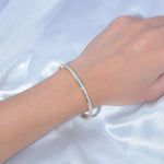 Minimalist Fire Opal Bangle Bracelet - 925 Sterling SilverBracelet