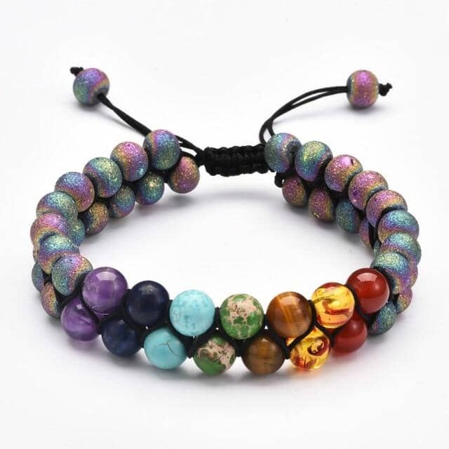 7 Chakra Beads Lava Rock Charm BraceletBraceletMulti Lava Stone