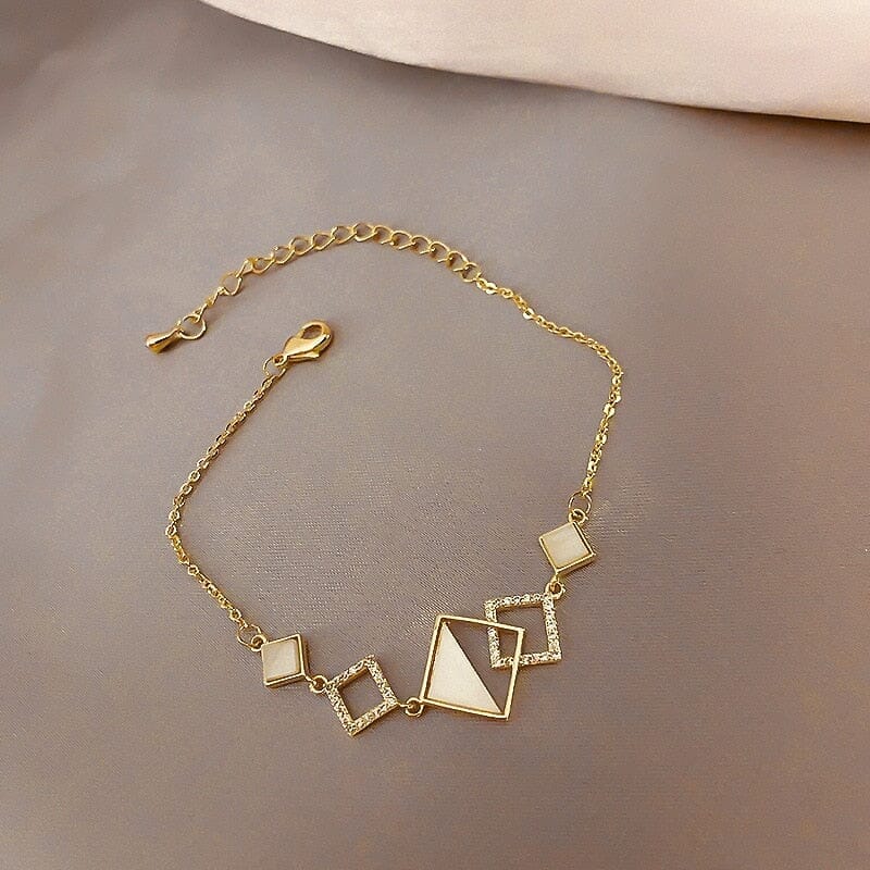 Pretty Double Layered Adjustable BraceletBraceletWhite Square