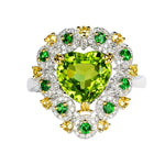 Sparkling New Peridot Heart Adjustable RingRing