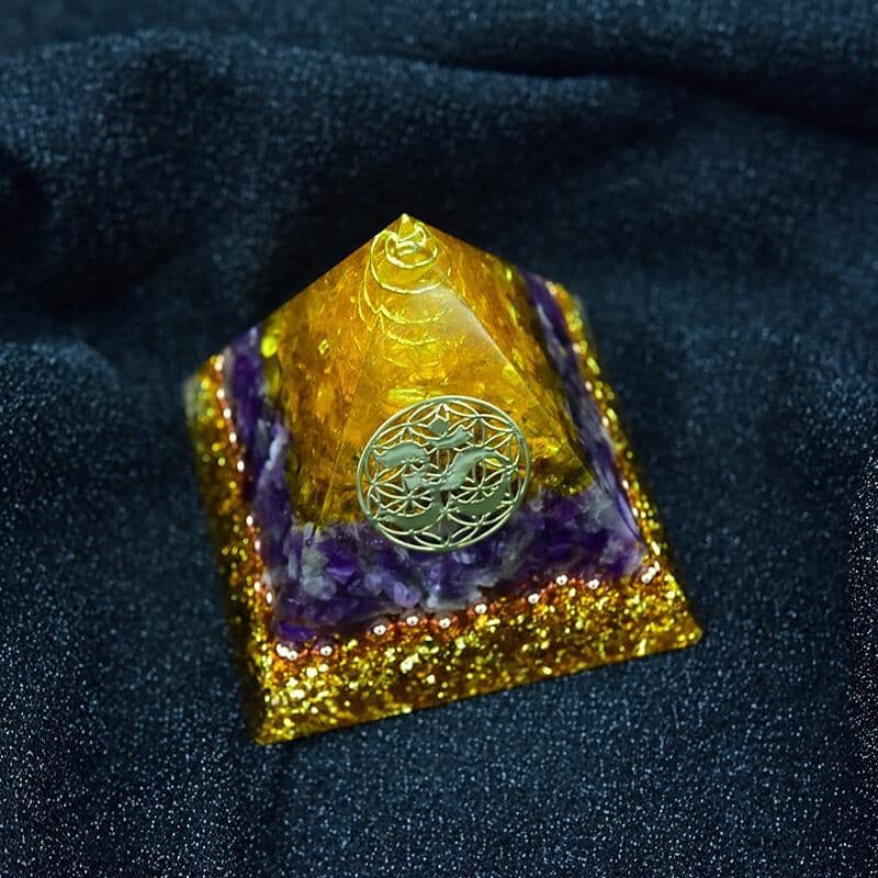 Orgone Pyramid Amethyst Citrine CrystalHealing Crystal