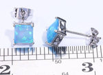 Orange White Blue Pink Fire Opal Silver Stud Earrings 6mmEarrings