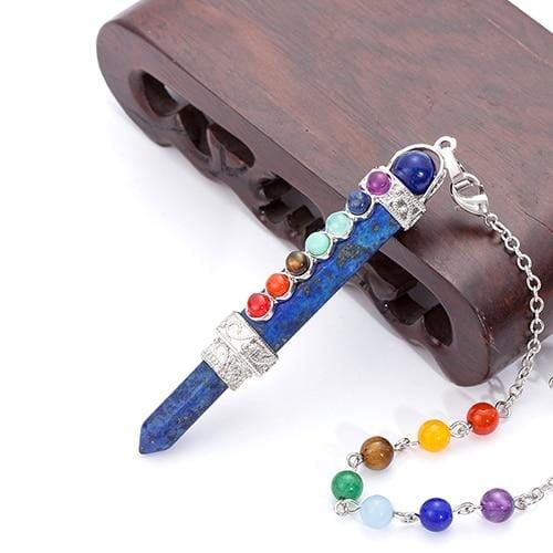 Natural Crystal Chakra Pendulum WandPendantLapis Lazuli