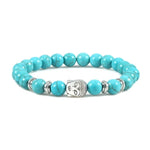 Men Buddha Natural Stone Bead BraceletsBraceletBlue Pine