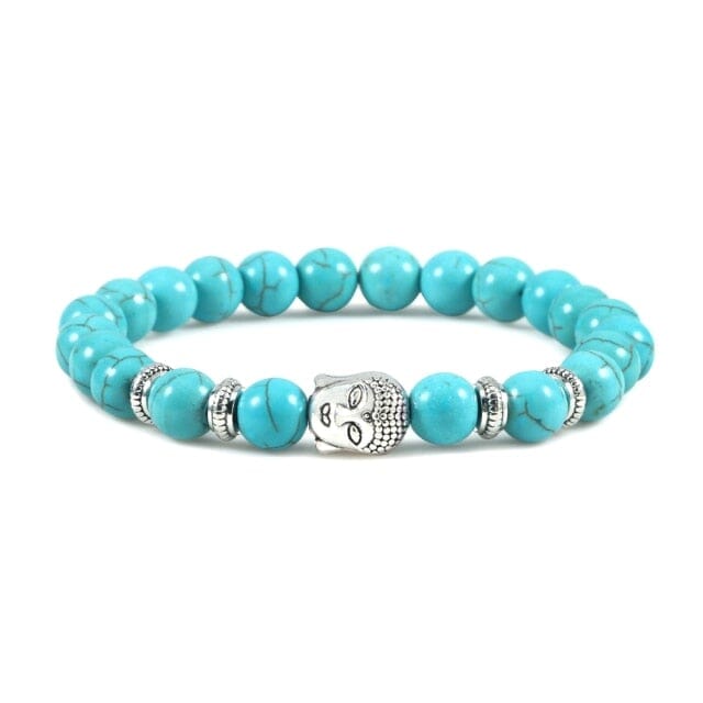 Men Buddha Natural Stone Bead BraceletsBraceletBlue Pine