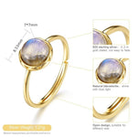 Natural Labradorite Adjustable Gold RingRing