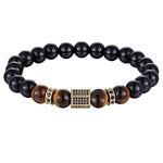Matte Onyx Stone and Tiger Eye BraceletBraceletGold color