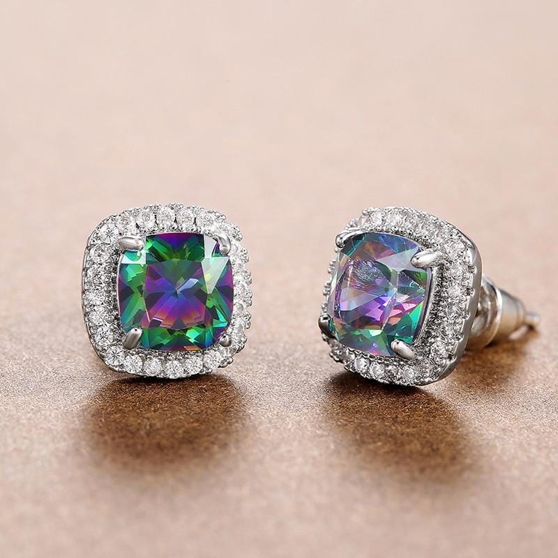 Dazzling Rainbow and White Topaz EarringEarrings