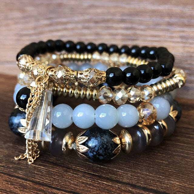 4-Pieces Set of Beaded Bohemian Style Crystal BraceletBraceletStyle 8