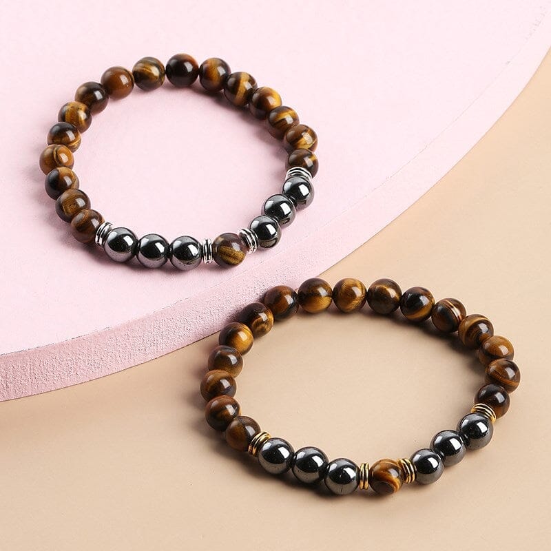 Natural Hematite and Tiger Eye Stone BraceletsBracelet